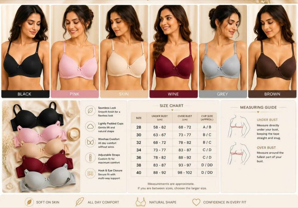 Nylon Fabric Padded Bra - Gender: Female