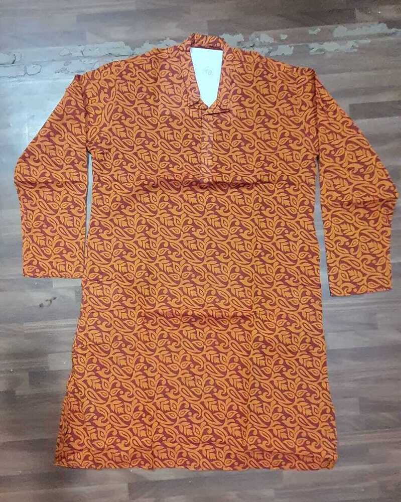 Handloom Cotton Print Full Sleeves Kurta