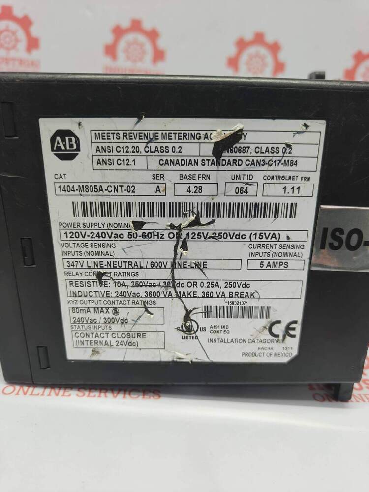 ALLEN BRADLEY 1404-M805A-CNT-02 PowerMonitor 3000 Master Module