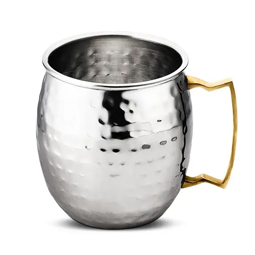 Bear Mug Hammered (SS with Brass Handle)