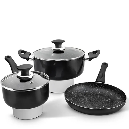 Aluminum Non-Stick 5 Pcs Cookware Set 2.00 MM Spiral Bottom, Bakelite Handle (Class)