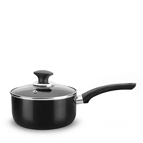 Aluminum Non-stick Sauce Pan 2.00 MM With Glass Lid, Induction, Bakelite Handle (Class)