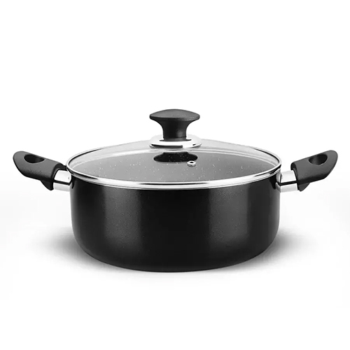 Aluminum Non-Stick Casserole 2.00 MM With Glass Lid, Induction, Bakelite Handle (Class)
