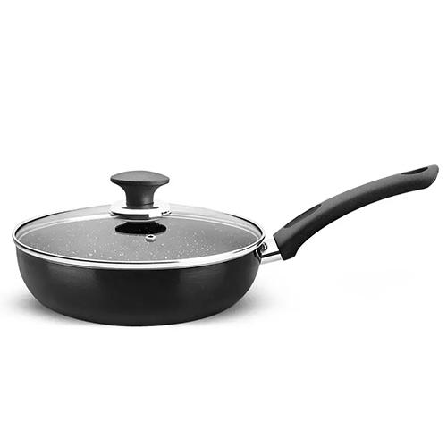 Aluminum Non-Stick Wok 2.00 MM With Glass Lid, Induction, Bakelite Handle (Class)