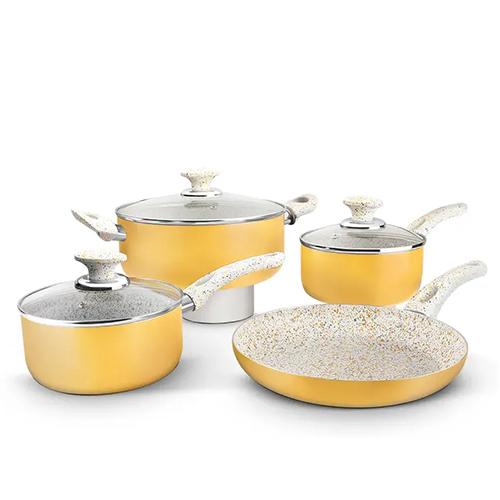Aluminum Non-Stick Granito 7 Pcs Cookware Set 2.00 MM Spiral Bottom, Soft Touch Handle (Class)