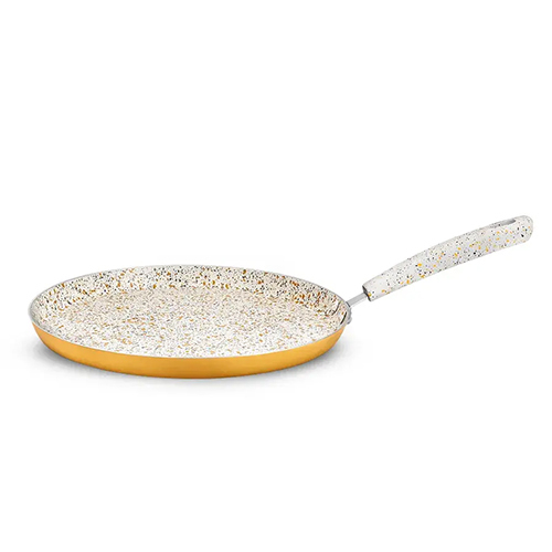 Aluminum Non-Stick Granito Crepe-Pizza Pan 2.00 MM With Glass Lid Spiral Bottom, Soft Touch Handle (Class)