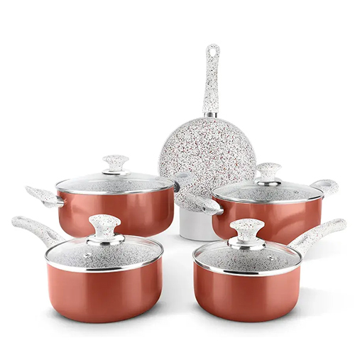 Aluminum Non-Stick Granito 9 Pcs Cookware Set 2.20 Mm Induction, Soft Touch Handle (Class)