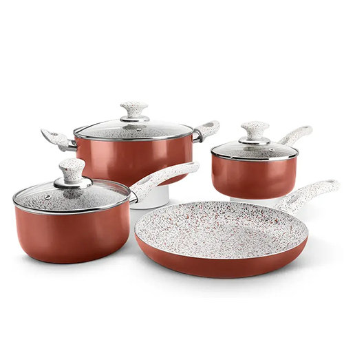 Aluminum Non-Stick Granito 7 Pcs Cookware Set 2.20 MM Induction, Soft Touch Handle (Class)