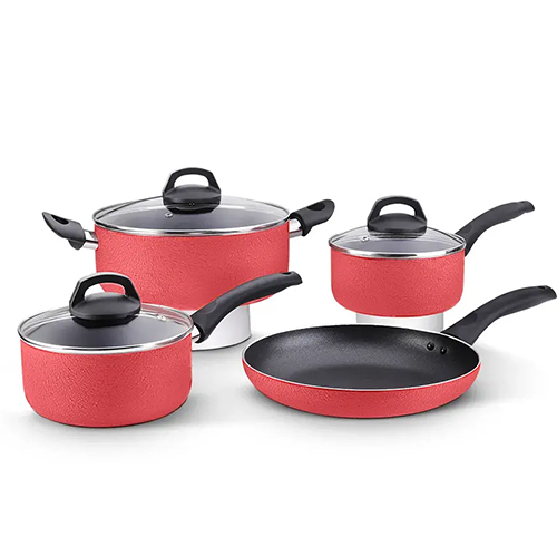 Aluminum Non-Stick 7 Pcs Cookware Set 2.50 Mm Induction, Color & Soft Touch Handle (Alpha)