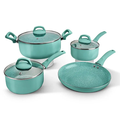 Aluminum Ceramica 7 Pcs Cookware Set 2.50 MM Induction Coloured & Soft Touch Handle (Alpha)