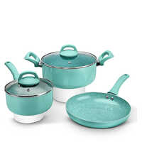 Aluminum Ceramica 5 Pcs Cookware Set 2.50 MM Induction Coloured & Soft Touch Handle (Alpha)