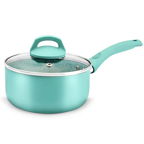 Aluminum Ceramica Sauce Pan With Lid 2.50 MM Induction Coloured & Soft Touch Handle (Alpha)