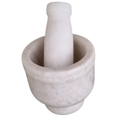 White Round Marble Pestle - Installation Type: Portable
