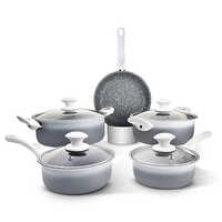 Carbon Steel Non Stick Granito-Two Tone 9 Pcs Cookware Set 0.65 MM, Induction Friendly, Color & Soft Touch Handle (Class)