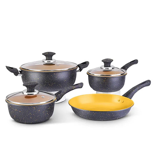 Carbon Steel Ceramica 7 Pcs Cookware Set 1.00 MM, Induction Friendly, Soft Touch Handle (Prestige)