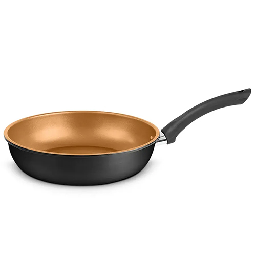 Aluminum Beaded Forged Non-Stick Fry Pan 2.00 MM Spiral Bottom Black Handle (Delta)