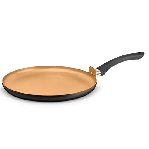 Aluminum Beaded Forged Non-Stick Crepe-Pizza Pan 2.00 MM, Spiral Bottom, Black Handle (Delta)