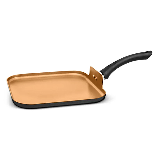 Aluminum Beaded Forged Non-Stick Griddle Pan 2.00 MM, Spiral Bottom, Black Handle (Delta)