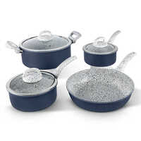 Aluminum Granito Beaded Forged 7 Pcs Cookware Set 2.00 MM, Induction Bottom, Soft Touch Handle (Alpha)