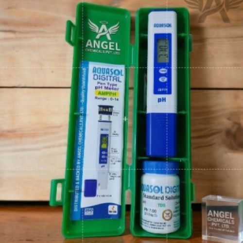 Digital Ph Meter - Fiber Material, Portable 750g Weight, Blue & White | Accurate Readings, Automatic Temperature Compensation, Replaceable Electrode, Waterproof Design, Digital Display