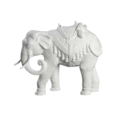 3.5 Feet White Marble Elephant Statue