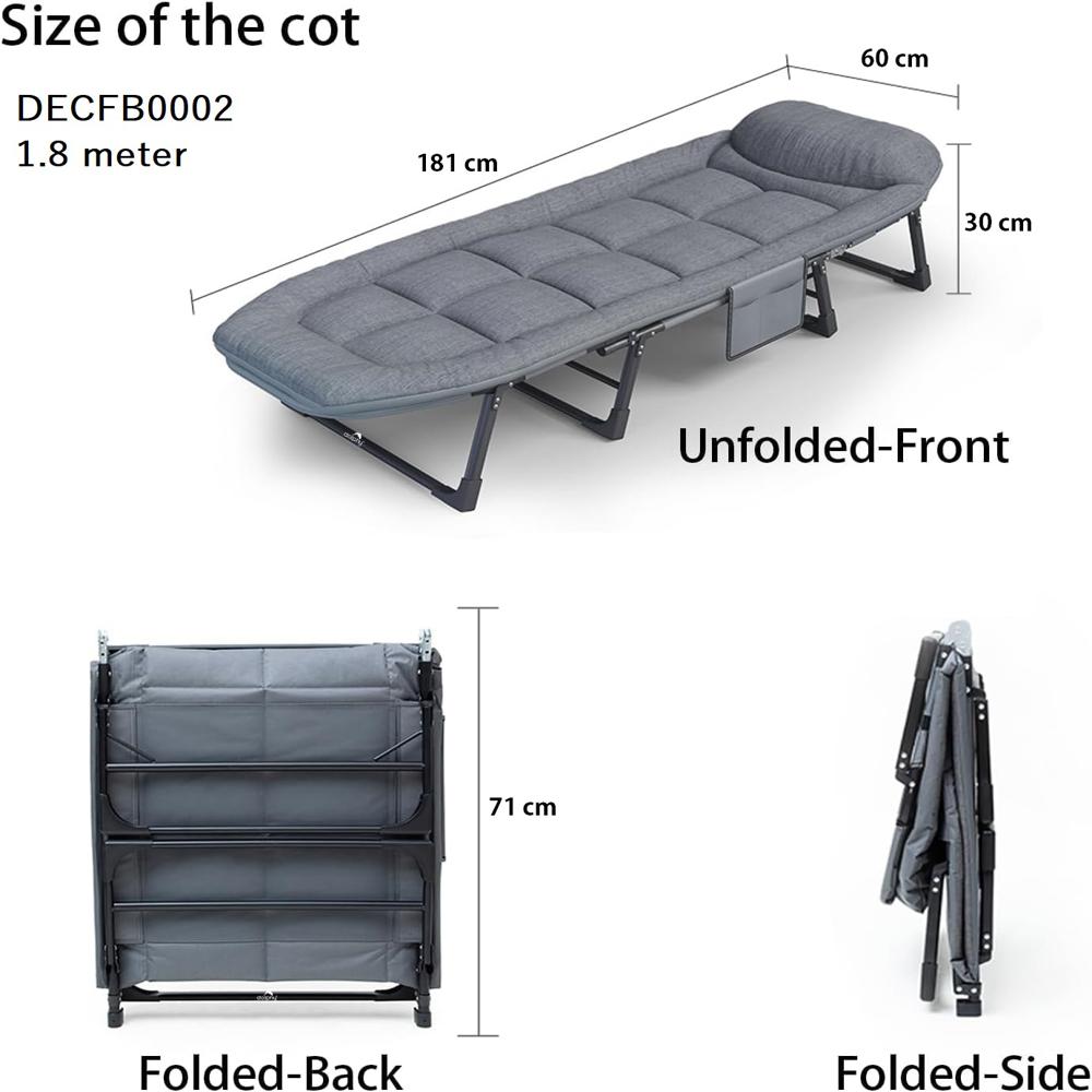Portable Folding Bed For Sleeping With Soft Cushion