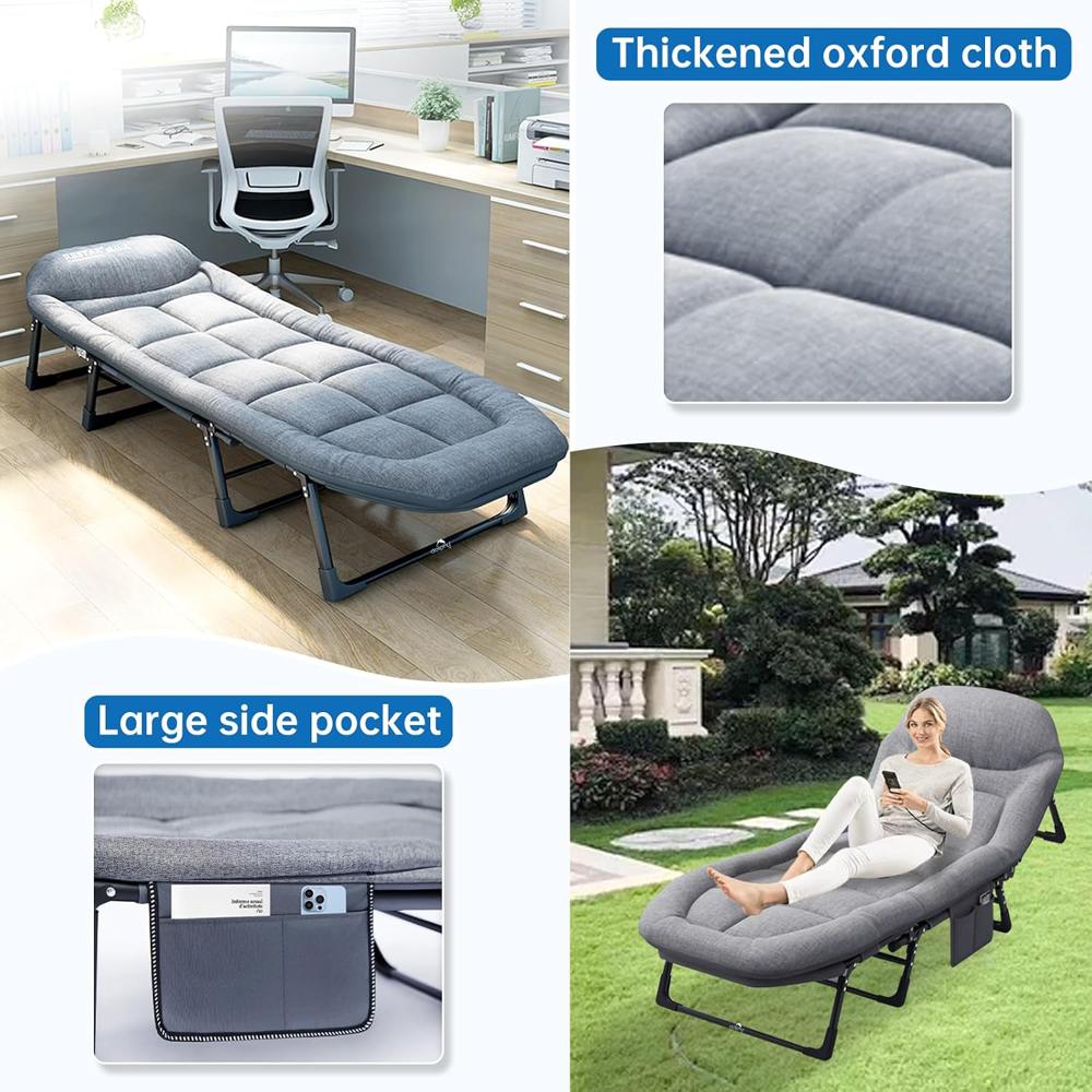 Portable Folding Bed For Sleeping With Soft Cushion