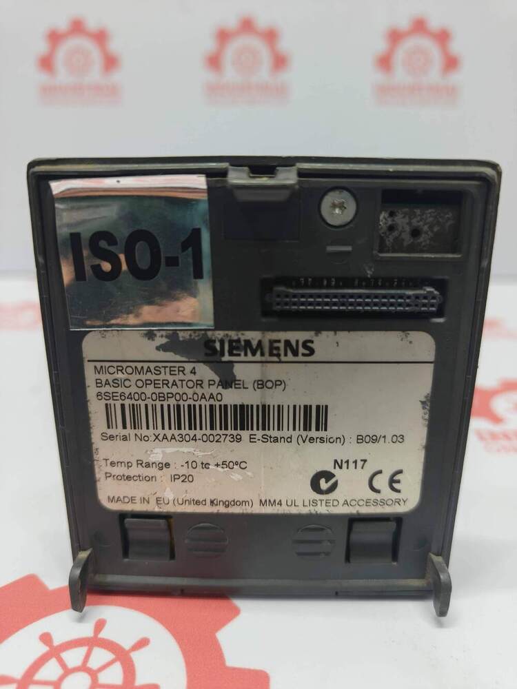 SIEMENS 6SE6400-0BP00-0AA0 Basic Operator Panel (BOP) Designed For The MICROMASTER 4 Series Of Frequency Inverters (VFDs)