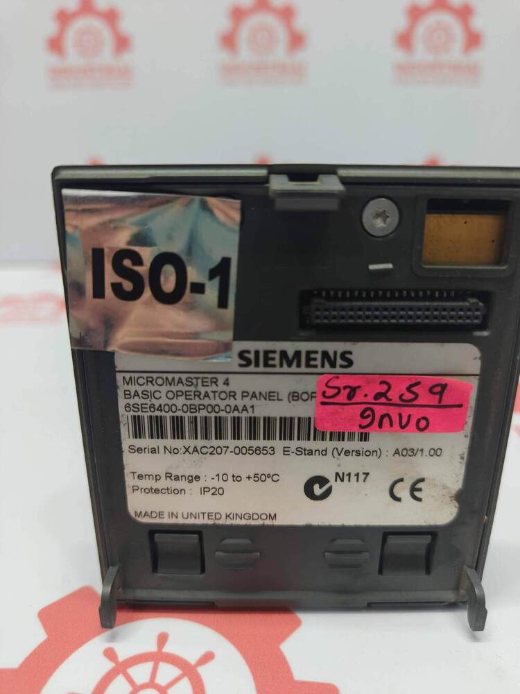 SIEMENS 6SE6400-0BP00-0AA1 Basic Operator Panel (BOP) Designed For The MICROMASTER 4 Series Of Frequency Inverters (VFDs)