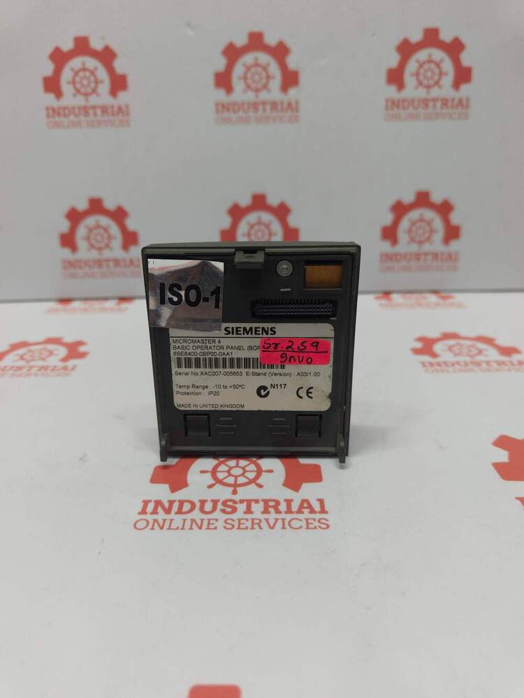 SIEMENS 6SE6400-0BP00-0AA1 Basic Operator Panel (BOP) Designed For The MICROMASTER 4 Series Of Frequency Inverters (VFDs)