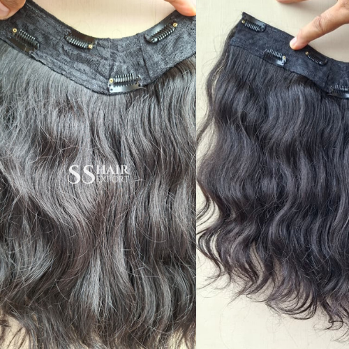 Wavy Clip In Hair Extensions Indian Temple Remy Human Hair 22inch Indian Vendor
