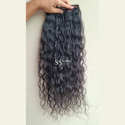Indian Curly Clip In Hair Extensions Single Donor Human Hair Vendor