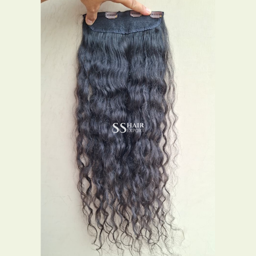 Natural Curly Hair Clip In Hair Extensions Indian Real Human Hair Wholesale Supplier