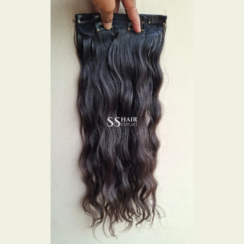 Clip In Hair Extensions 100% Indian Raw Human Hair 3 Piece Set Wholesale Supplier