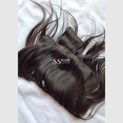 Clip In Hair Extensions Long Real Human Hair 3PCS Natural Indian Dark Brown Wholesale Supplier