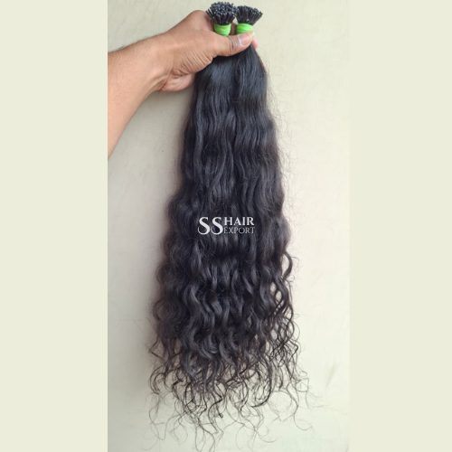 Curly Hair I-Tip Hair Extensions 18in | 100 strands Hot Fusion Remy Indian Human Hair