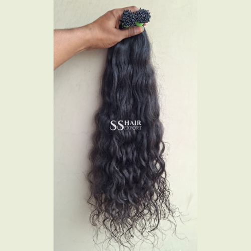Curly Hair I-Tip Hair Extensions 18in | 100 strands Hot Fusion Remy Indian Human Hair