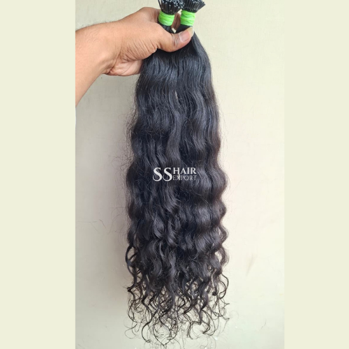 Curly Hair I-Tip Hair Extensions 18in | 100 strands Hot Fusion Remy Indian Human Hair