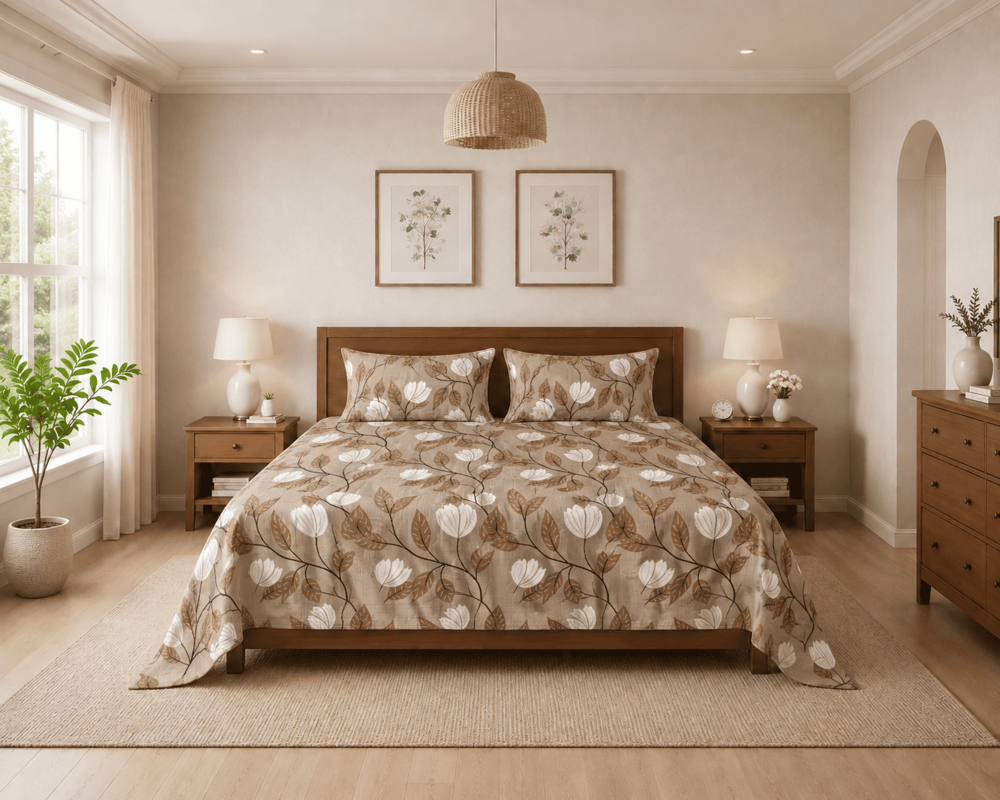 Soft Double Bedsheet with 2 Pillow Covers