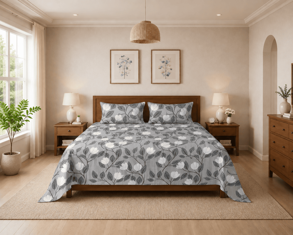 Soft Double Bedsheet with 2 Pillow Covers