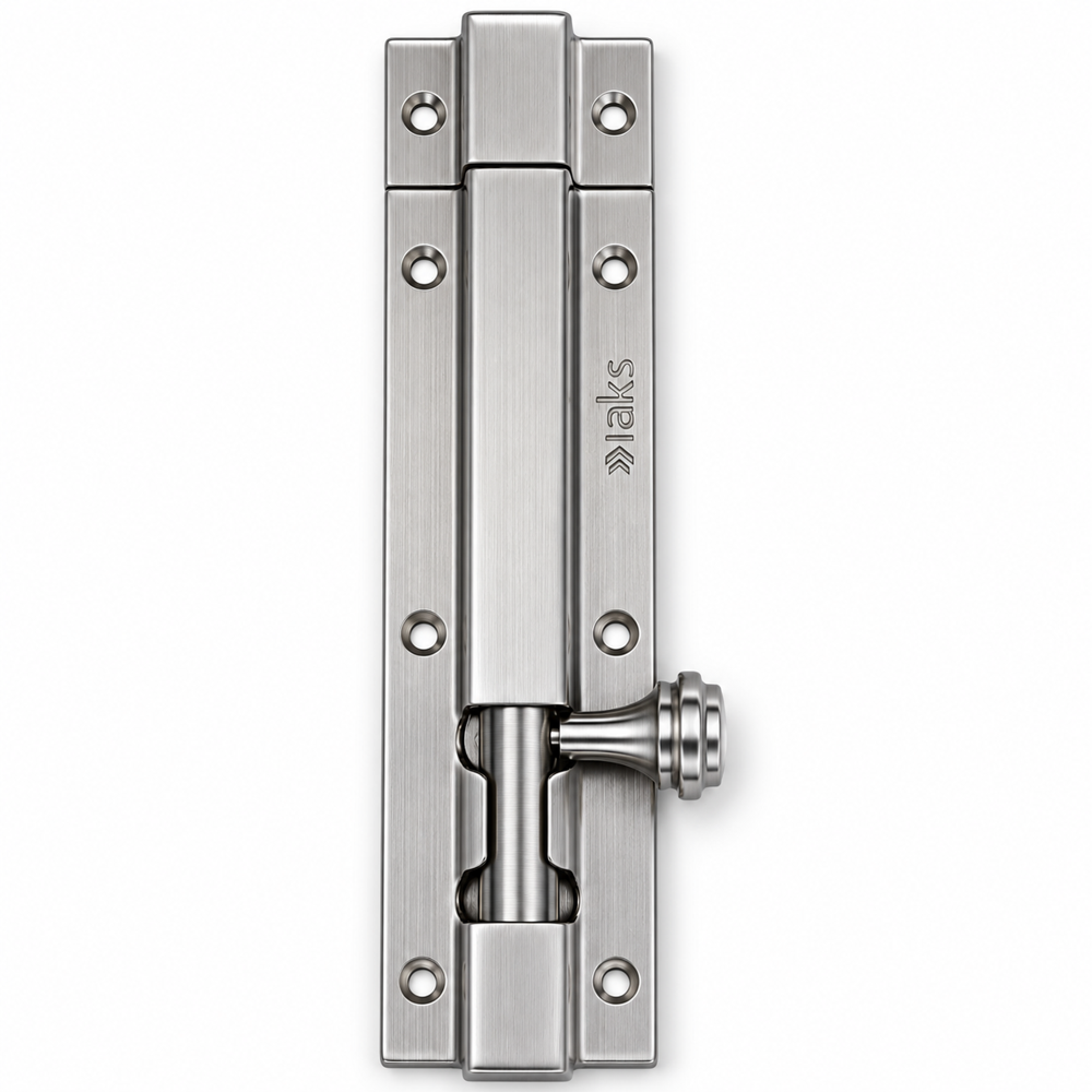 Aks Stainless Steel Barrel Tower Bolt - Color: Satin