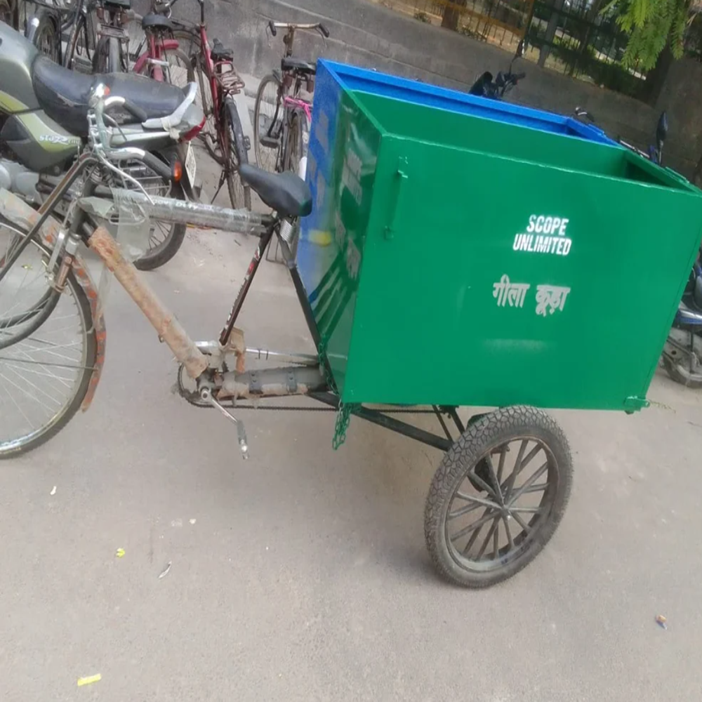 Open Top Garbage Cycle Rickshaw