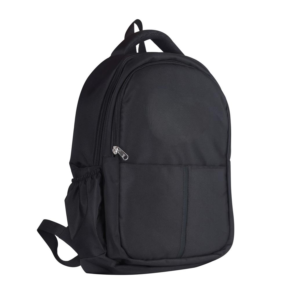 Black Everyday Backpack with Side Pocket