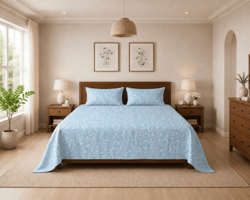 Elegant  Double Bedsheet with 2 Pillow Covers  90INCH X 100 INCH