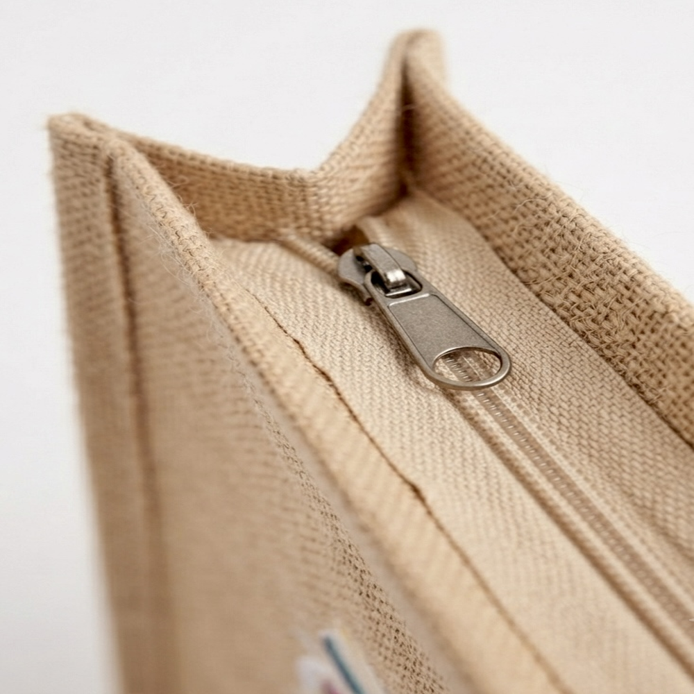 Eco-Friendly Printed Jute Tote Bag with Custom DTF Print