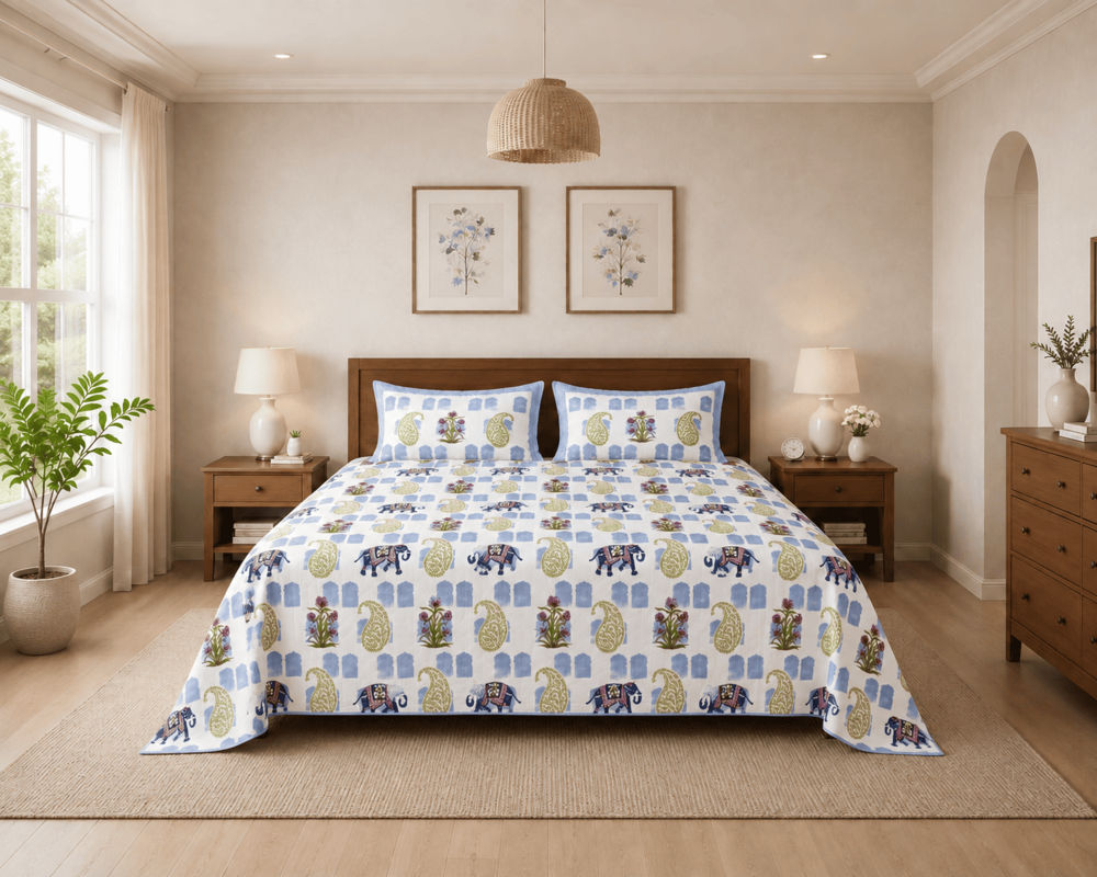 Floral Pure Cotton |King Size Bed Sheet Set