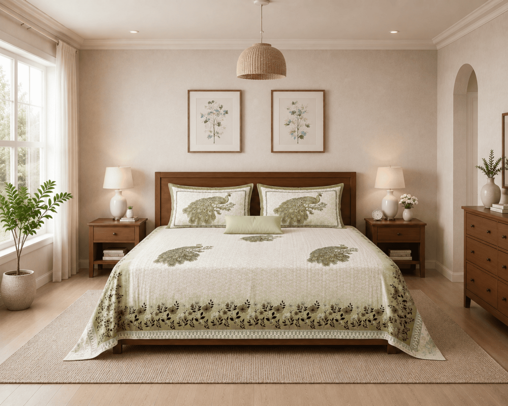 Royal Pure Cotton King Size Bedsheet with 2 Pillow Covers