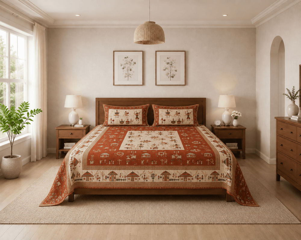Royal Pure Cotton King Size Bedsheet with 2 Pillow Covers
