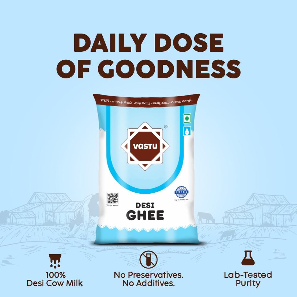 1 Ltr Regular Ghee Pouch - Color: Yellow