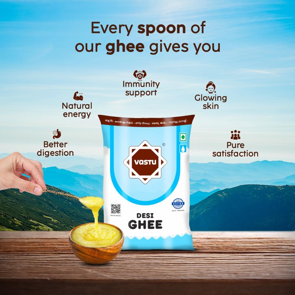 1 Ltr Regular Ghee Pouch - Color: Yellow